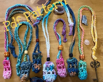 Crochet Crystal Holder Necklace .PDF Pattern