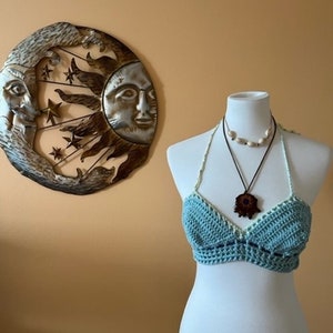 Crochet Bikini Crop Top Festival Top Size Small B Cup