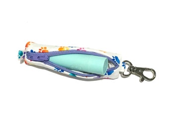 Rainbow Paws - Clip-On Keychain EOS Stick, Nivea Lip Balm Holder with Zipper