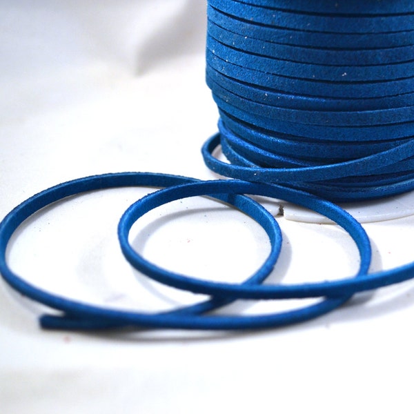 Turquoise Blue Leather Suede Lace, Sold by the Foot, Discontinued Destash, Genuine Suede Lacing for Bookbinding, Crafts, Leather Jewelry
