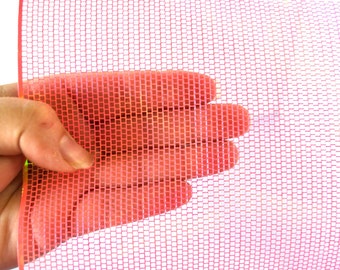 2 Feet Extra Wide Shiny Iridescent Hot Pink Grid Punchinella Sequin Waste Trim for Mixed Media Artists Punchinello Art Stencil