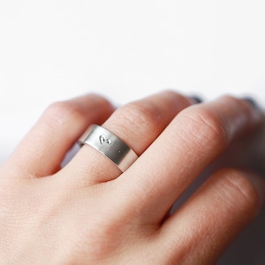 Handmade Aluminum Heart Ring: Adjustable Cuff, Personalized Jewelry
