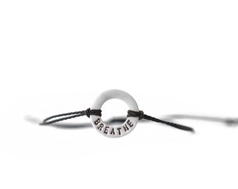 Personalized Washer bracelet, Silver Bracelet for women, Non tarnish Word bracelet, Mantra bracelets, Engraved bracelet for Couples