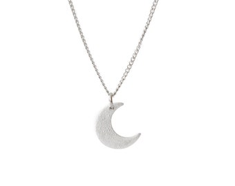 Dainty Crescent Moon Necklace Small Waning Moon Necklace Lunar charm Minimalist Crescent necklace Celestial jewelry Boho Chic necklace
