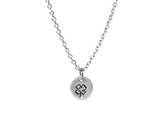 Four-leaf clover necklace, Silver clover necklace, 4 leaf clover, luck charm necklace, Dainty necklace, Lucky necklace, Good luck necklace