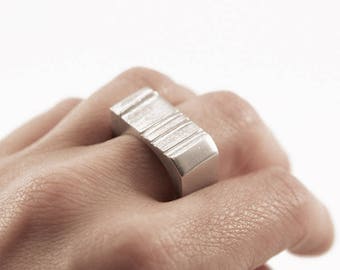Statement Ringe für Frauen, Großer Ring Silber, Chunky Ringe, Unikat Schmuck, nicht anlaufend, Damen Ringe, Geschenk für sie