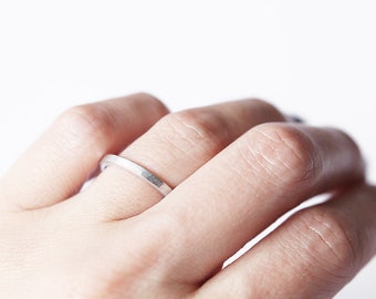 Handmade Thin Aluminum Band Ring: Stackable Minimalist Jewelry