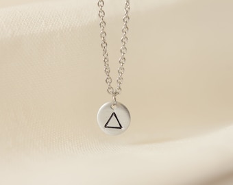 Triangle necklace silver, Non tarnish necklace, Dainty necklace for women, Everyday necklace, Meaningful necklace, Short necklace
