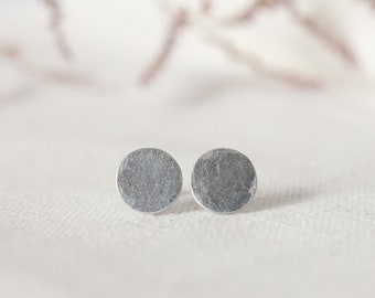 Handmade Aluminium Circle Stud Earrings: Stainless Steel or Titanium