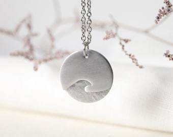 Wave necklace silver, Wave necklace for women, non tarnish, Long necklace with pendant, meaningful necklace, Seaside jewelry,