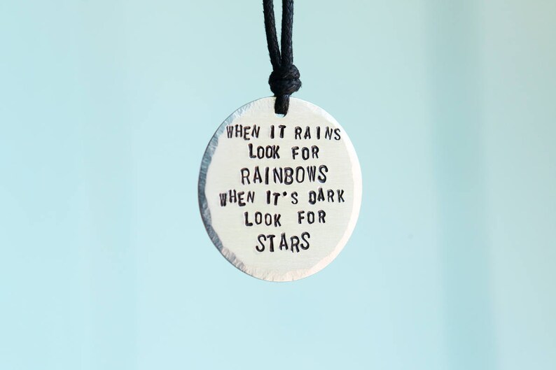 Quote necklace Custom quote Engraved necklace Pendant Etsy