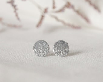 Handmade Aluminium Circle Stud Earrings: Stainless Steel or Titanium