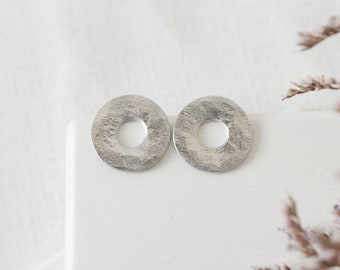 Statement earrings, Circle earrings silver, Stud earrings for women, Non tarnish, Everyday earrings, Minimalist earrings, Round earrings