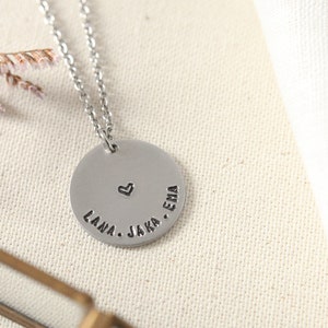 Collar personalizado con nombre de niños, Collar con nombre de familia circular, Collar con nombre para mamá, Collar con nombres de niños, Collar con varios nombres