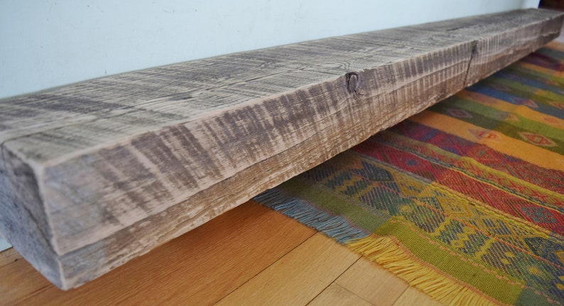 Reclaimed Wood Fireplace Mantel 84 X 6 X 4 Etsy