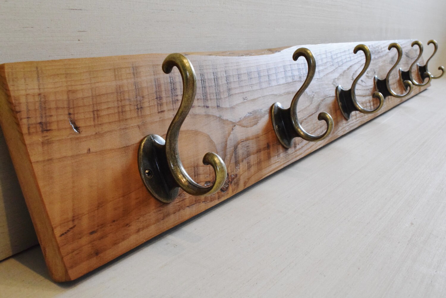 Reclaimed Barn Wood Coat Towel Rack 6 Six Hooks Choice Etsy