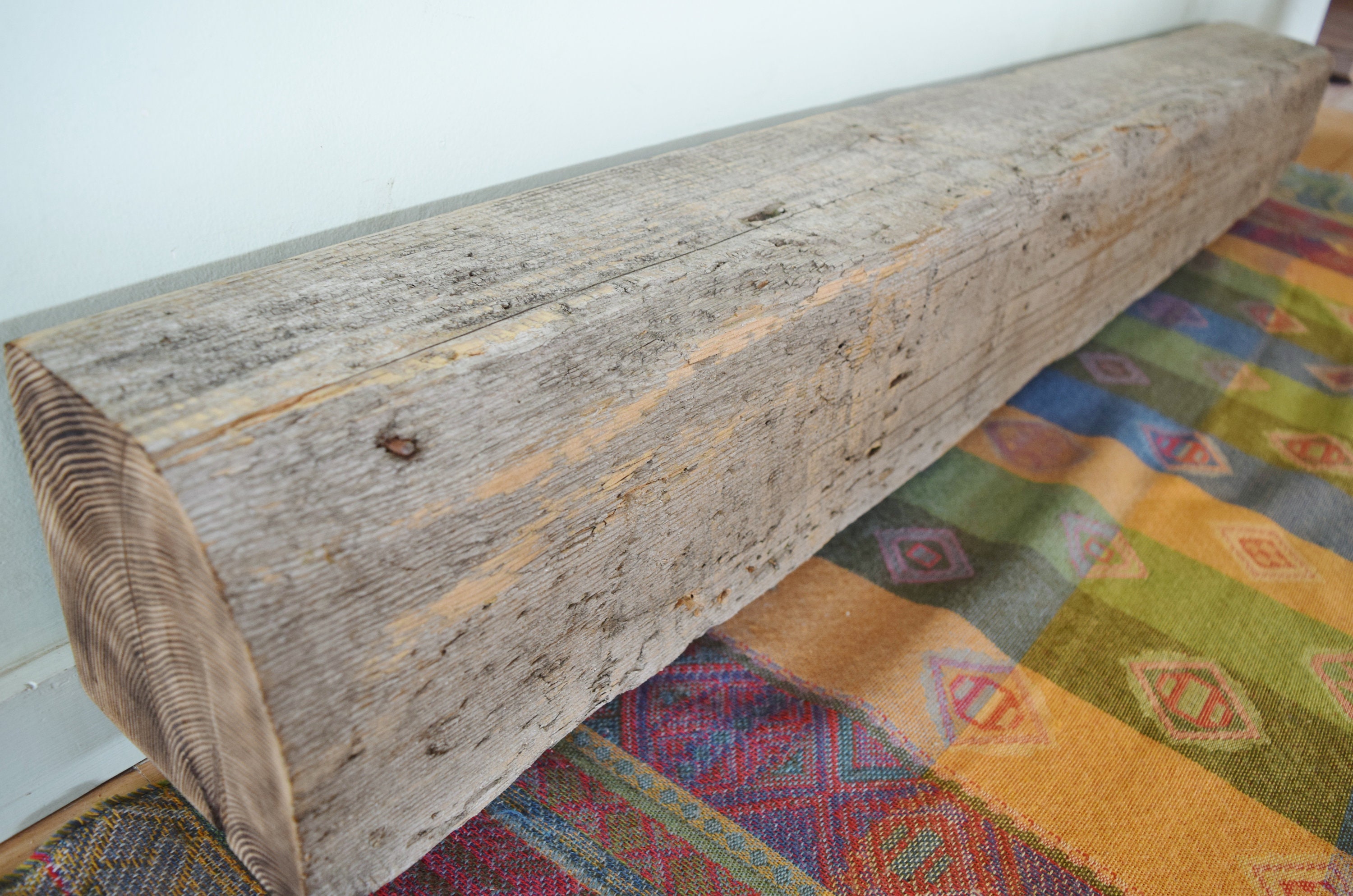 Reclaimed Wood Fireplace Mantel 53 X 6 X 6 Etsy