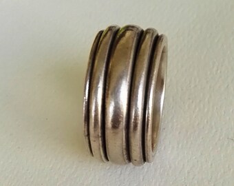 Band ring spinner dikke 925 zilveren ring, brede band sterling zilveren ring, zilveren ring vrouwen, zilveren ring mannen band, zilveren ring statement band