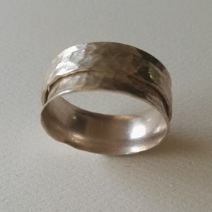 Silver spinner ring sterling silver ring hammered unisex, silver ring women, silver ring men, silver ring bridal statement silver ring groom