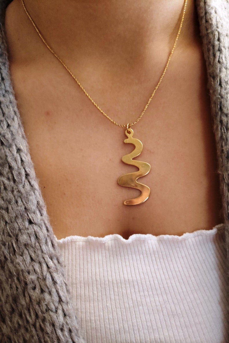 Spiral Gold Pendant Spiral Necklace Gold Spiral Necklace Etsy
