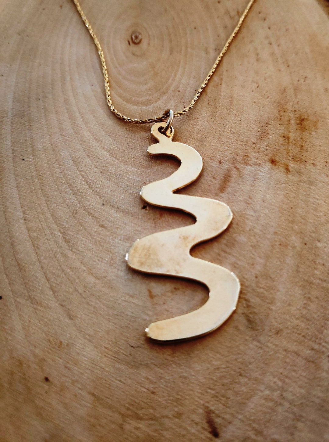 Spiral Gold Pendant Spiral Necklace Gold Spiral Necklace Etsy