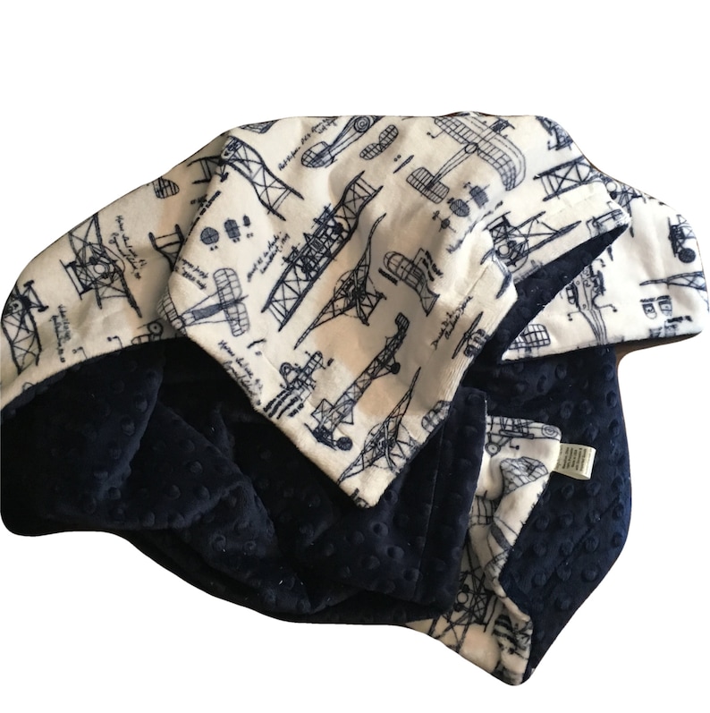 Vintage Airplane Adult Minky Blanket Personalized Blanket Etsy