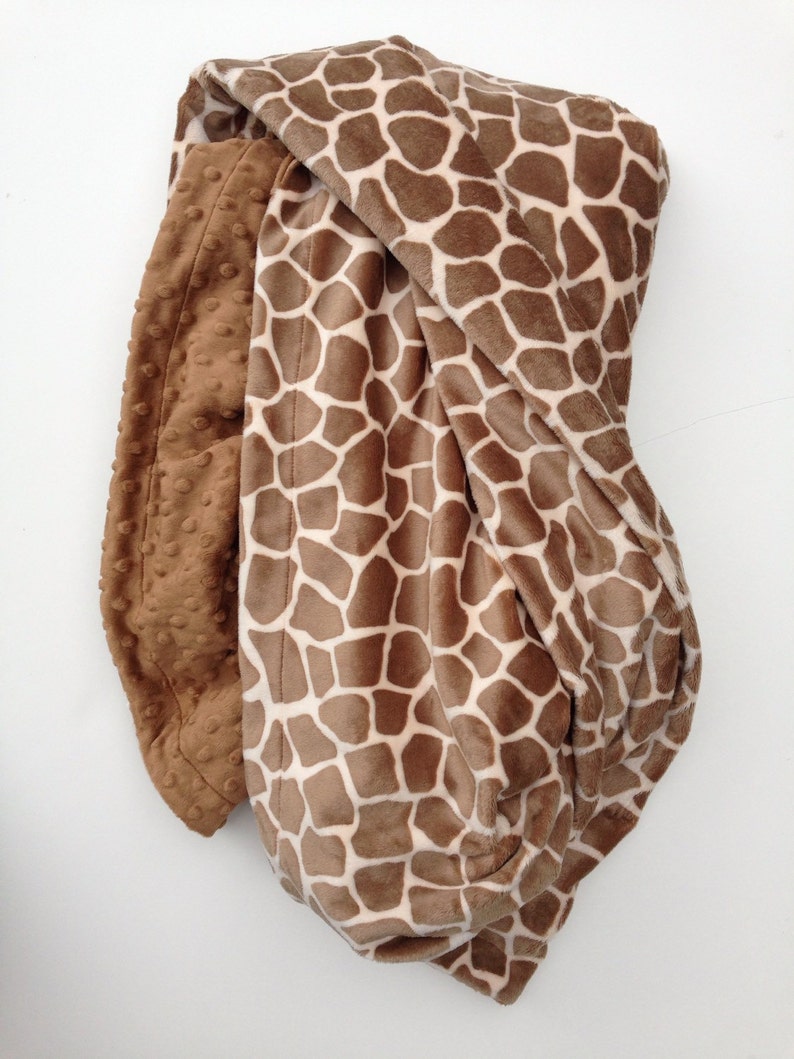 Giraffe Print Minky Blanket Adult Minky Blanket Animal Print Etsy