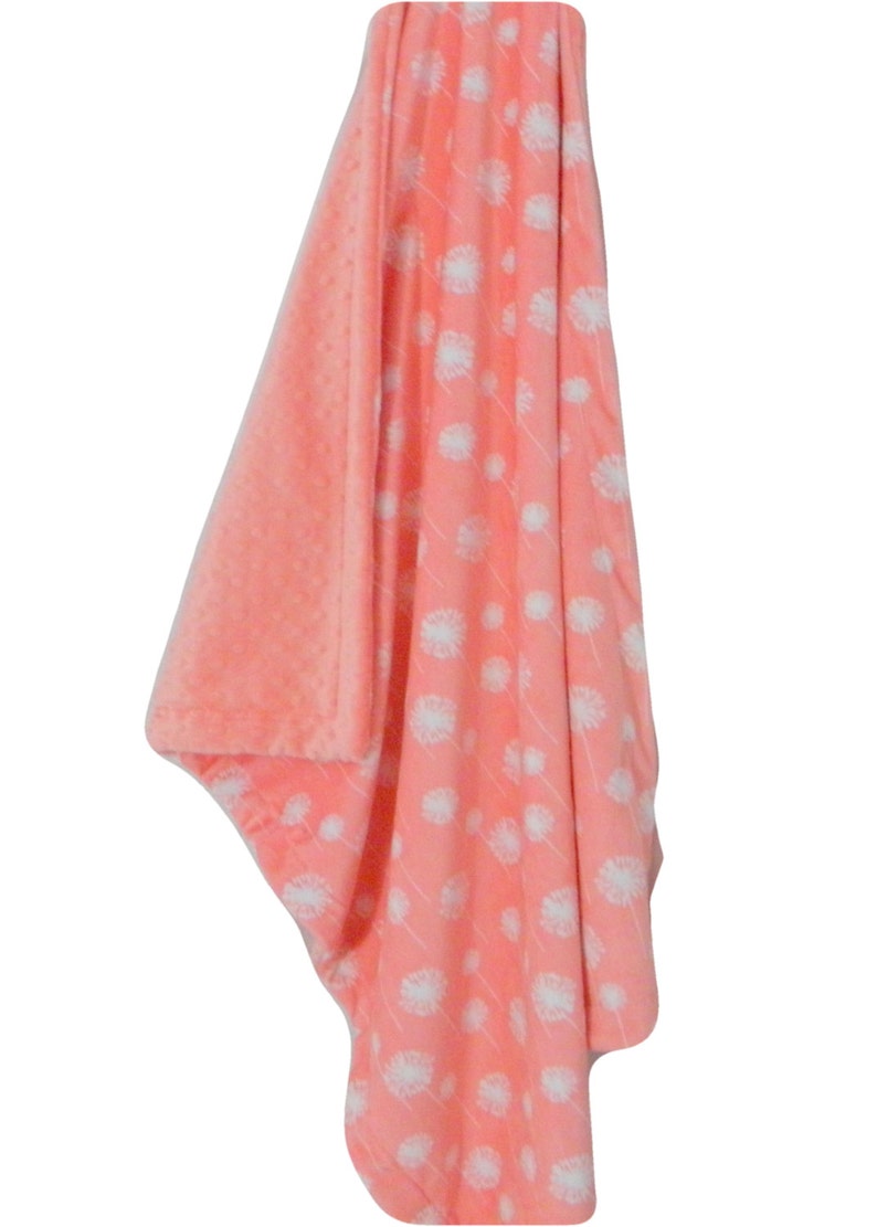Baby Girl Blanket Infant Blanket Car Seat Blanket Coral Minky Blanket Minky Baby Blanket Stroller Blanket Size 29 x 36 In