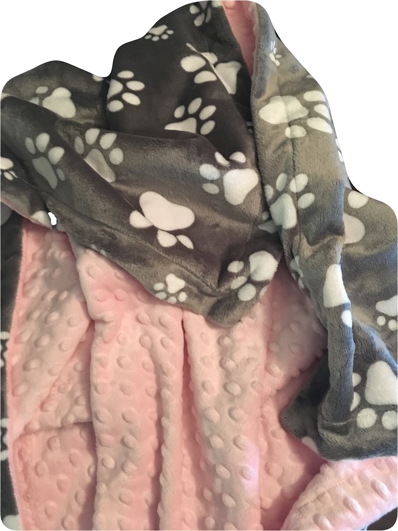 Pet Blanket Paw Print Minky Blanket Adult Minky Blanket Dog Etsy