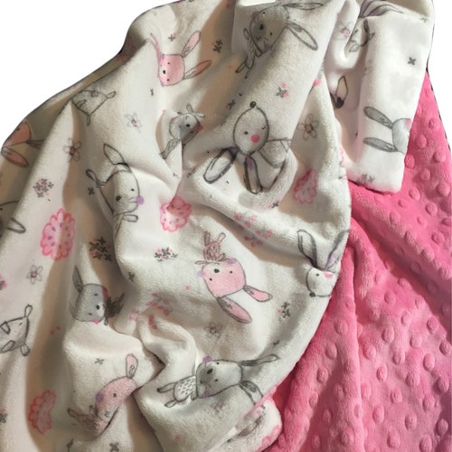 Bunny Name Blanket Baby Bunny Swaddle Blanket Personalized Etsy