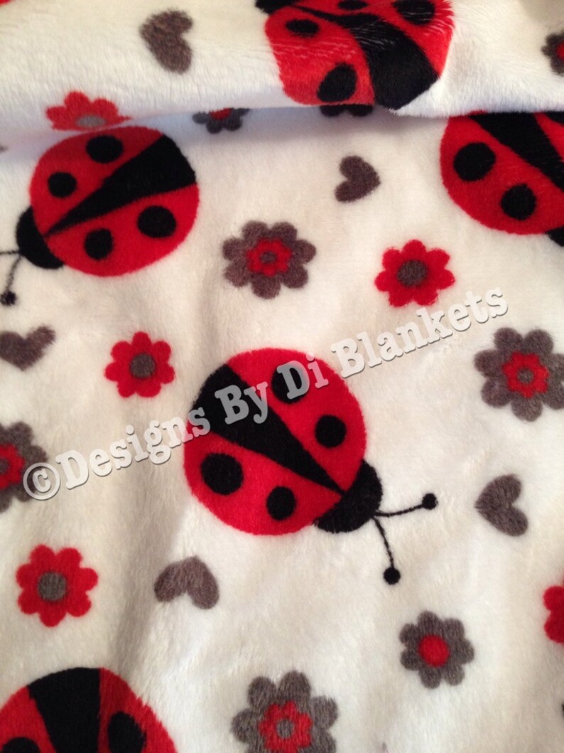 Minky Adult Throw Blanket Lady Bug Blanket Red Ladybug Dorm Etsy
