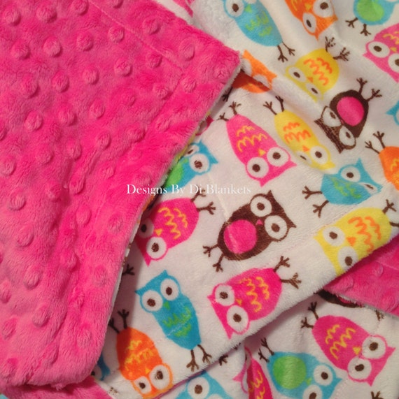 Toddler Minky Blanket Owl Blanket Minky Baby Blanket Baby Etsy