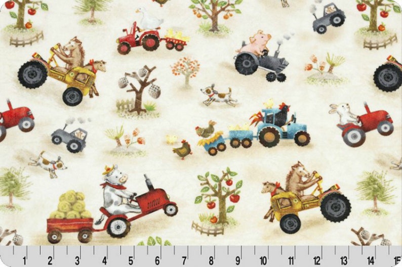 Personalized Minky Baby Blanket, Farm Baby Blanket, Baby Boy Blanket, Baby Girl Blanket, Tractor Blanket image 7