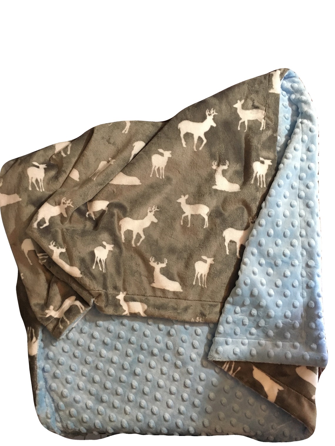 Deer Print Personalized Minky Adult Blanket Woodland Theme Etsy