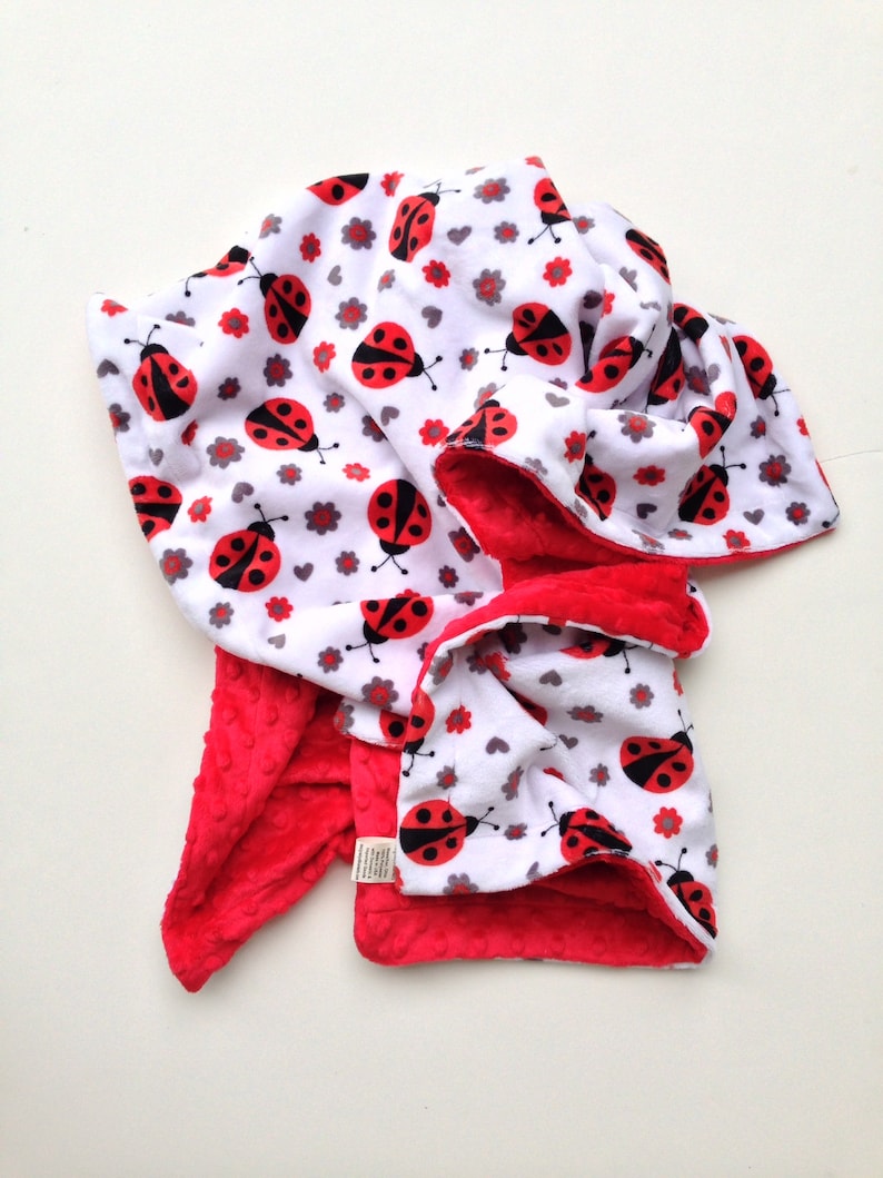 Minky Adult Throw Blanket Lady Bug Blanket Red Ladybug Dorm Etsy