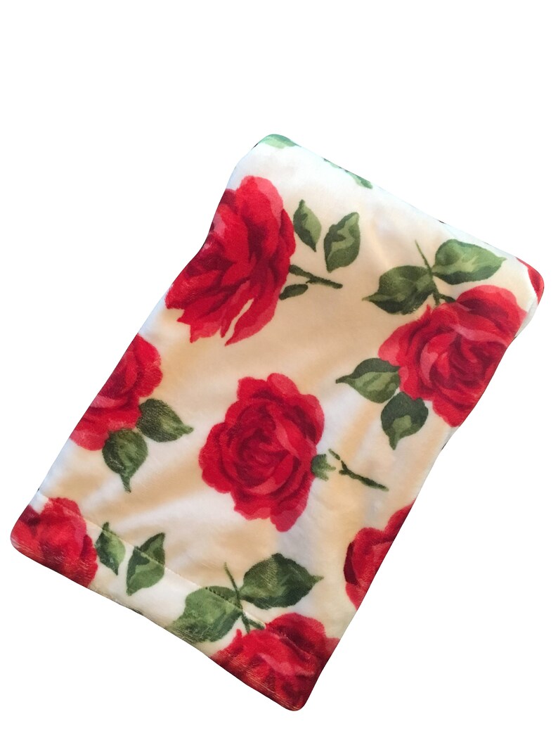 Red Rose Adult Minky Blanket Floral Minky Throw Blanket Dorm Etsy
