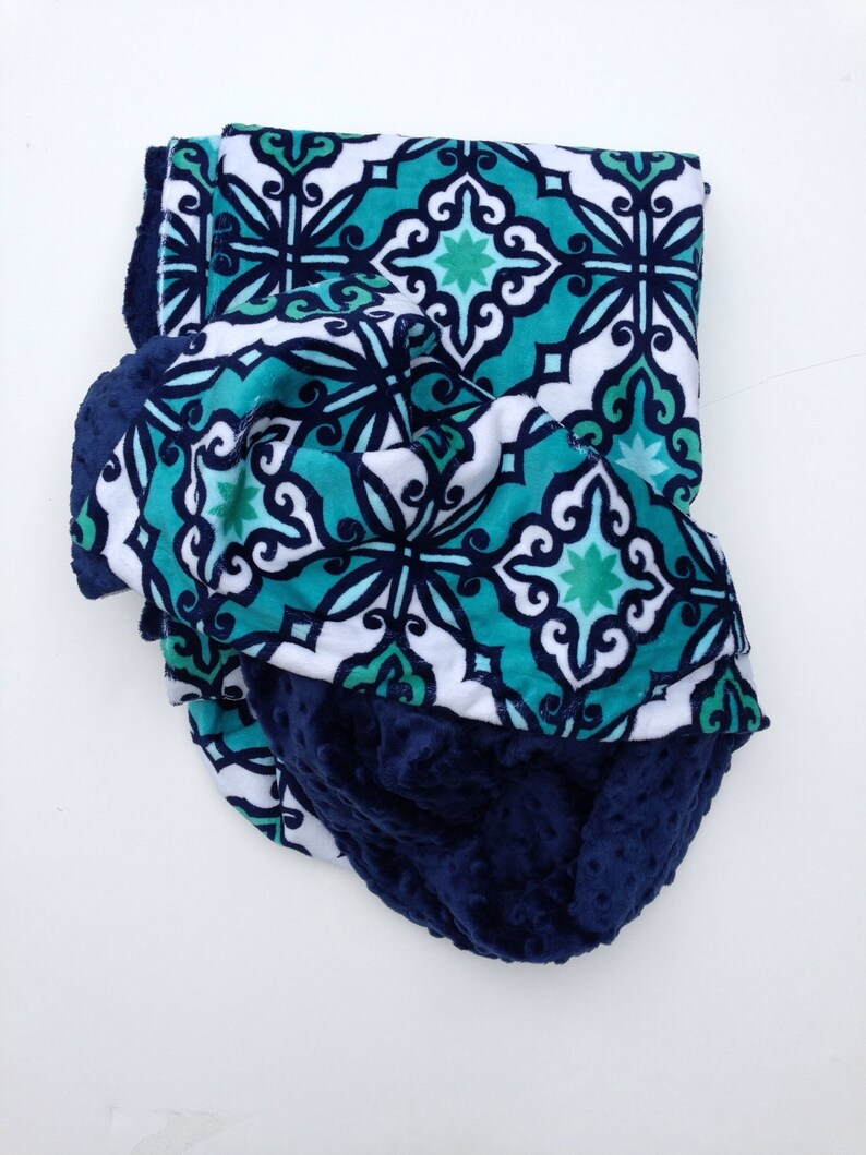 Baby Minky Blanket Stroller Size 29 x 36 in Baby Boy Blanket Modern Minky Blanket Minky Baby Bedding Teal Minky Blanket Car Seat