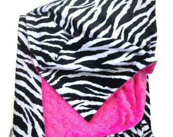 Minky Toddler Blanket, Minky Baby Blanket, Zebra Blanket, Zebra , Safari Blanket, Boy or Girl Minky Blanket, size 40x50