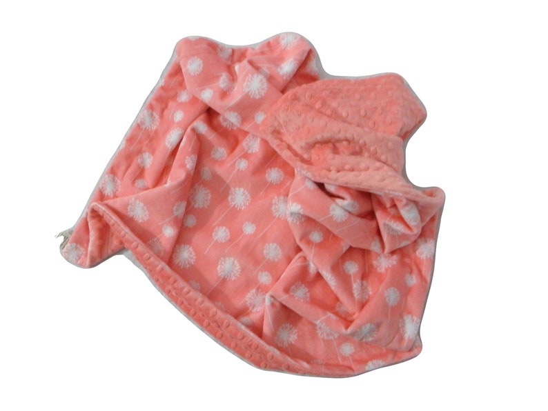 Baby Girl Blanket Infant Blanket Car Seat Blanket Coral Minky Blanket Minky Baby Blanket Stroller Blanket Size 29 x 36 In