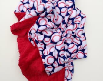 Personalized, Baseball, Minky Baby Blanket, Custom Baby Blanket, Baby Boy Gift, Crib Blanket, Baby Boy Blanket, Crib Size 36x45 in