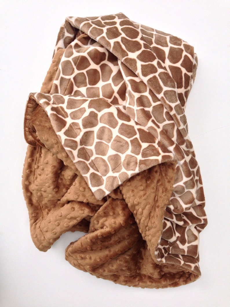 Giraffe Animal Print Minky Baby Blanket Security Blanket Etsy