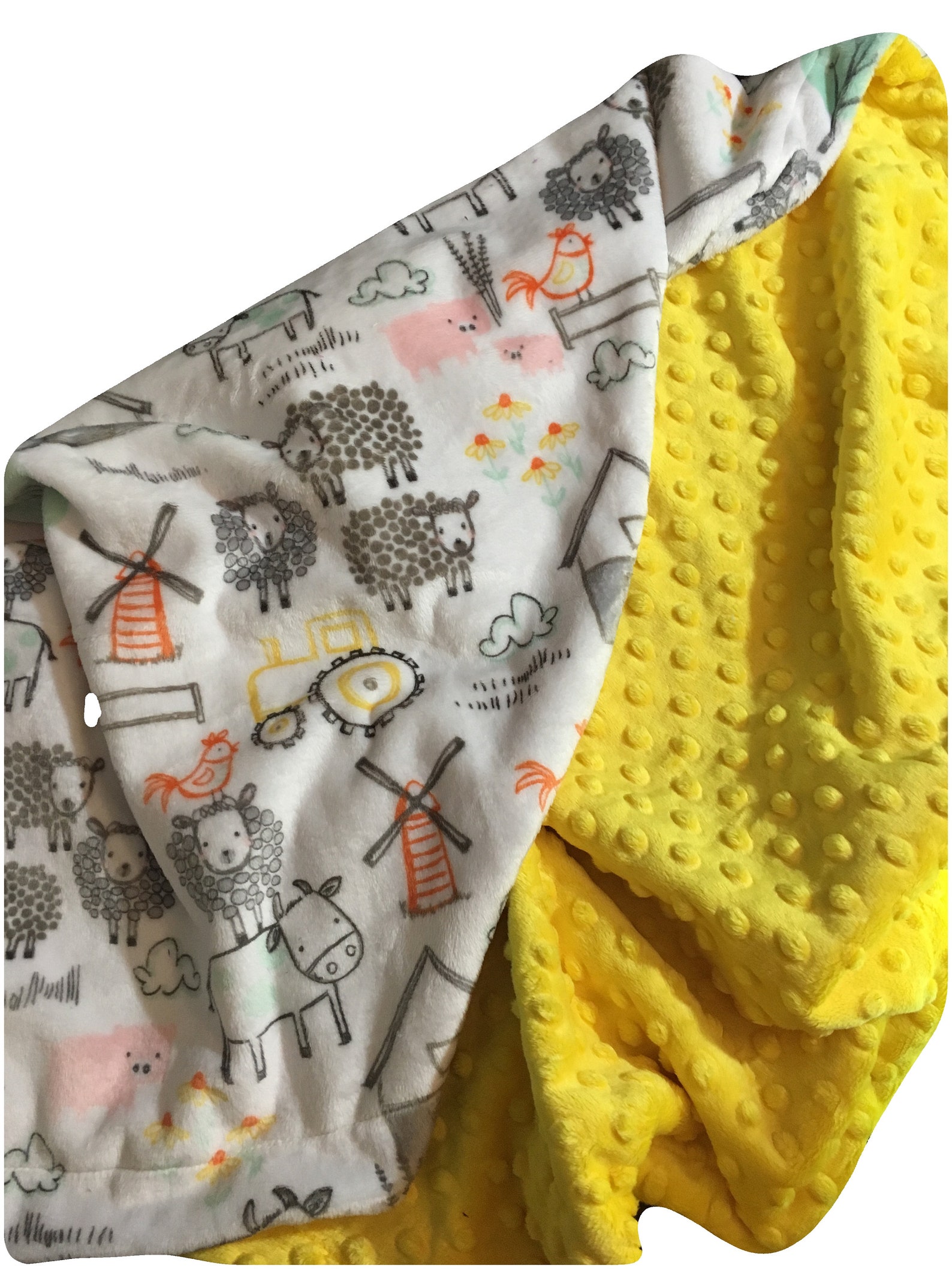 Personalized Minky Baby Blanket Farm Animal Blanket Gender Etsy