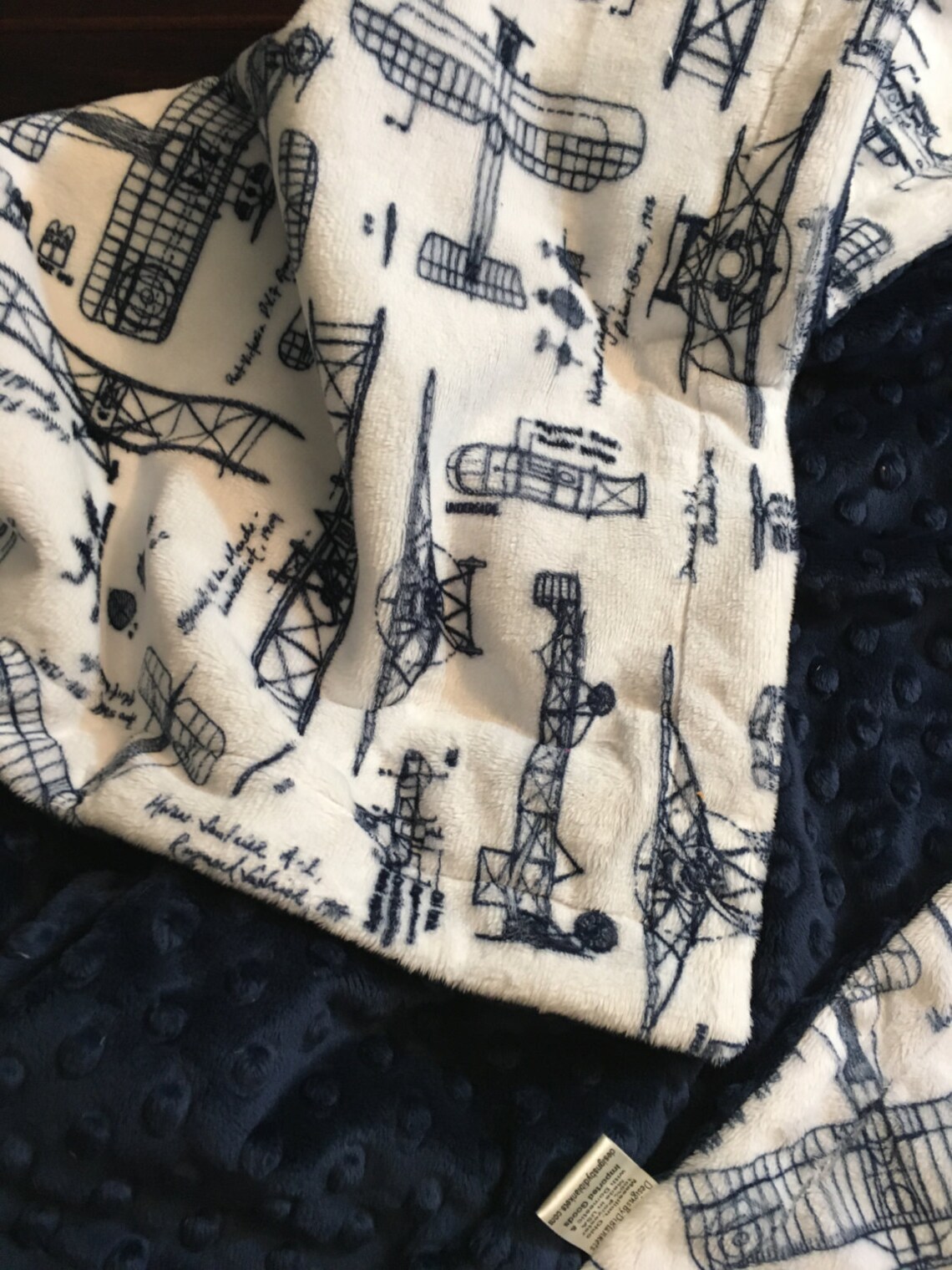 Vintage Airplane Adult Minky Blanket Personalized Blanket Etsy