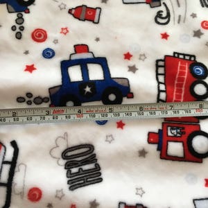 Personalized Fire Truck Blanket, Minky Baby Blanket, Baby Boy Blanket or Baby Girl Blanket, Firefighter, Fireman, EMS, Police Baby Blanket image 3