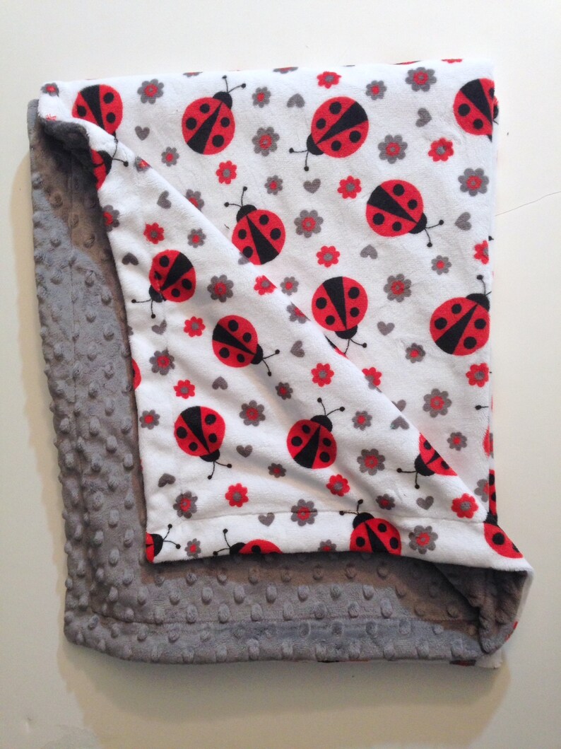 Minky Adult Throw Blanket Lady Bug Blanket Red Ladybug Dorm Etsy
