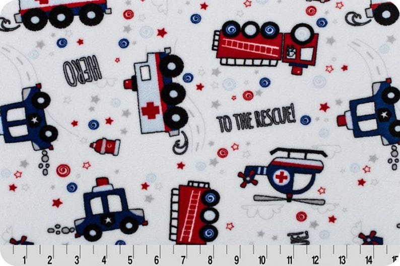 Personalized Fire Truck Blanket, Minky Baby Blanket, Baby Boy Blanket or Baby Girl Blanket, Firefighter, Fireman, EMS, Police Baby Blanket image 4