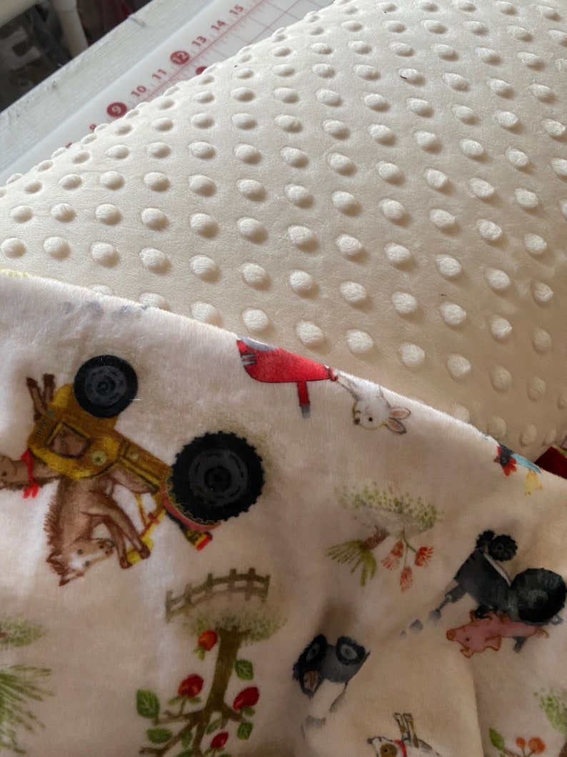 Personalized Minky Baby Blanket, Farm Baby Blanket, Baby Boy Blanket, Baby Girl Blanket, Tractor Blanket image 10