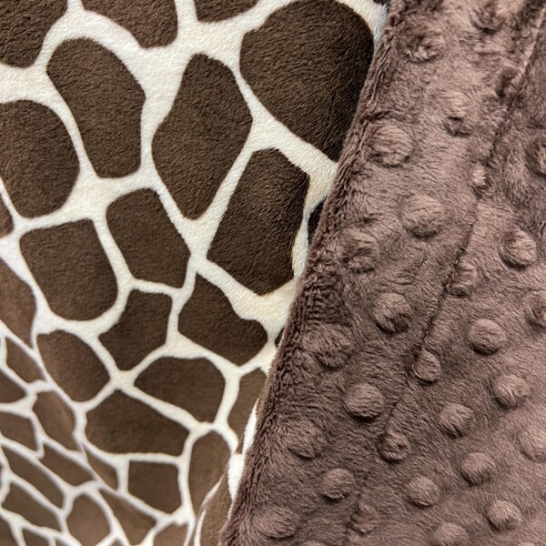 Giraffe Print Minky Blanket, Adult Minky Blanket, Animal Print Blanket, Couch Throw, Safari Blanket, Adult Throw  50 x 60