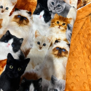 Cat Theme Minky Blanket: Plush Throw, Cat Lovers Home Decor