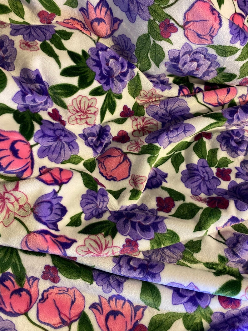 Purple Floral Blanket Adult Minky Blanket Purple Throw - Etsy